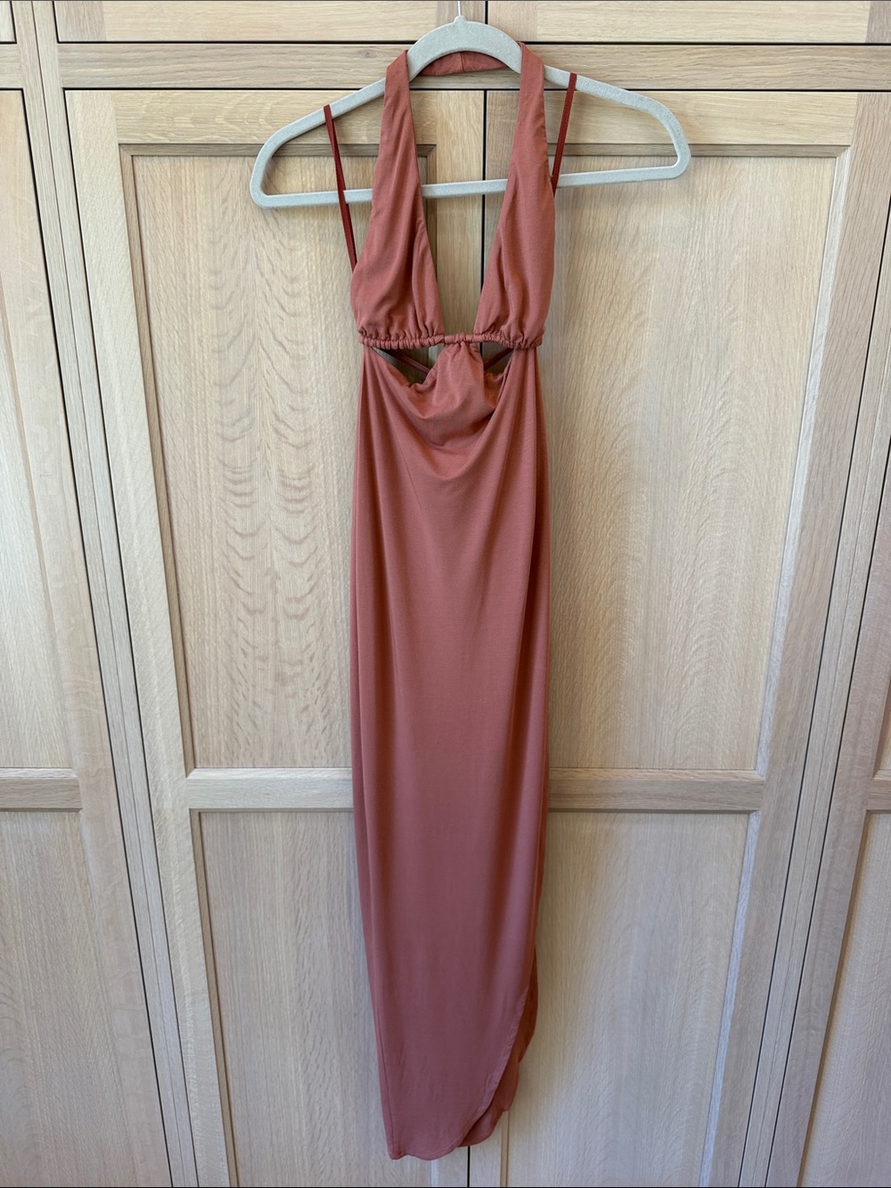 RUMER | Gia Halter Maxi Dress - Amber | Size: Small